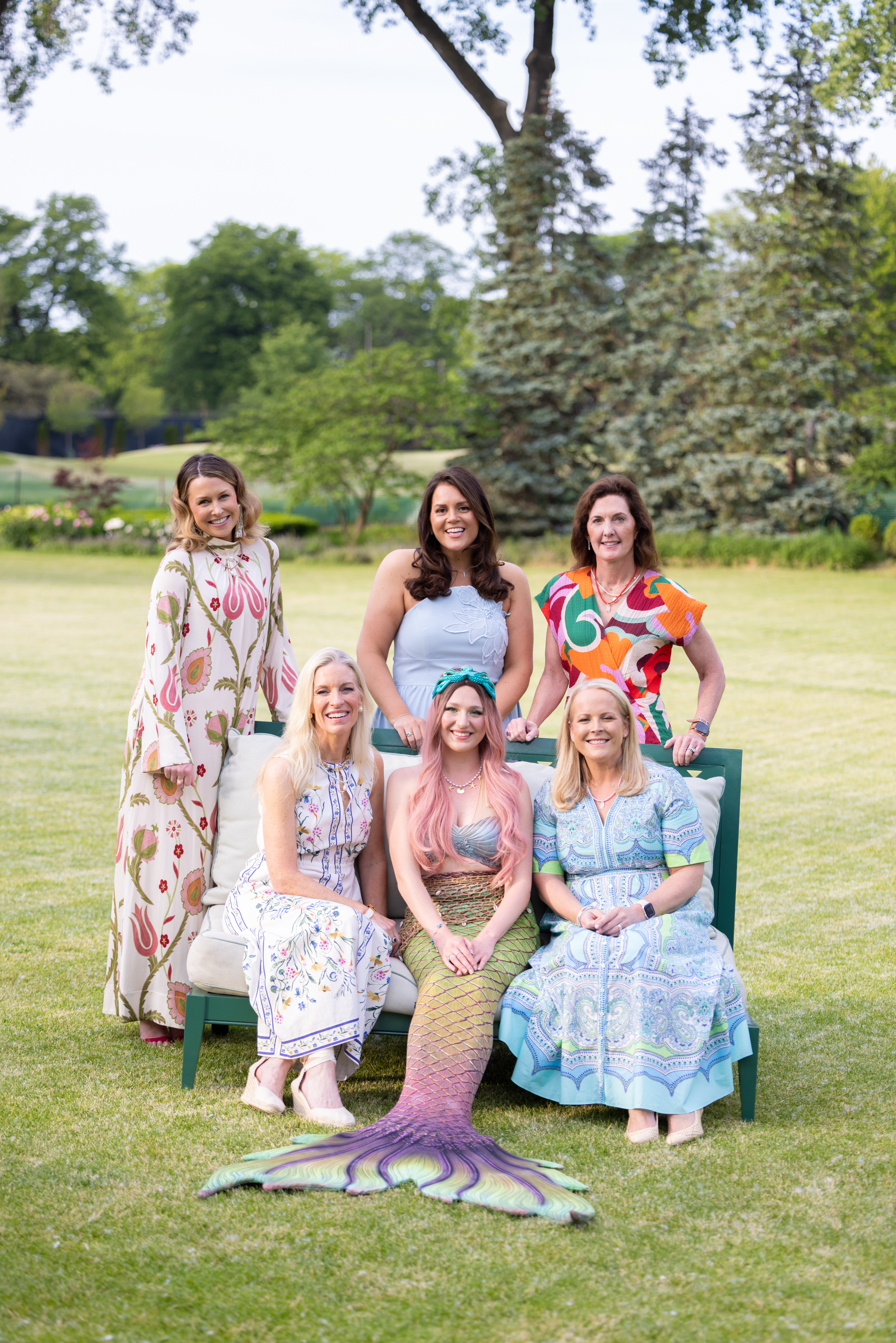 Back row: Schuyler Saran, Courtney Grimes, Laura Davis. Front row: Lynne Hemmer, Mermaid Erika, Lindsay Amborski